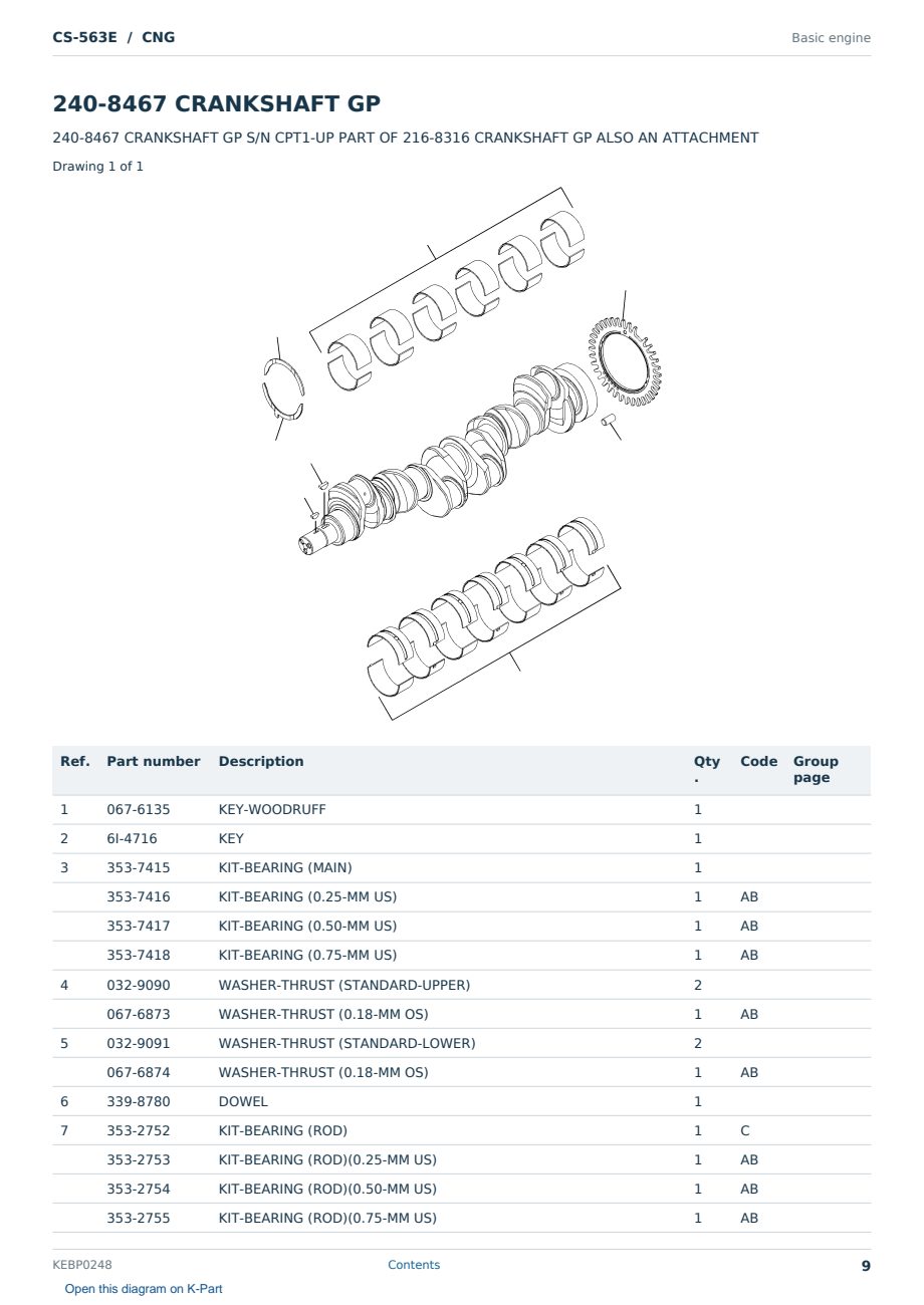 Caterpillar CS-563E S/N CNG Partsbook KEBP0248 (English) - sample page 9 of 10 Caterpillar CS-563E S/N CNG Partsbook KEBP0248 (English) - sample page 9 of 10