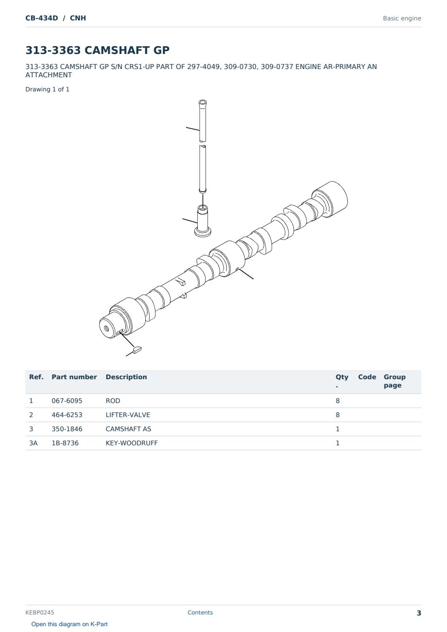 Caterpillar CB-434D S/N CNH Partsbook KEBP0245 (English) - sample page 3 of 10 Caterpillar CB-434D S/N CNH Partsbook KEBP0245 (English) - sample page 3 of 10