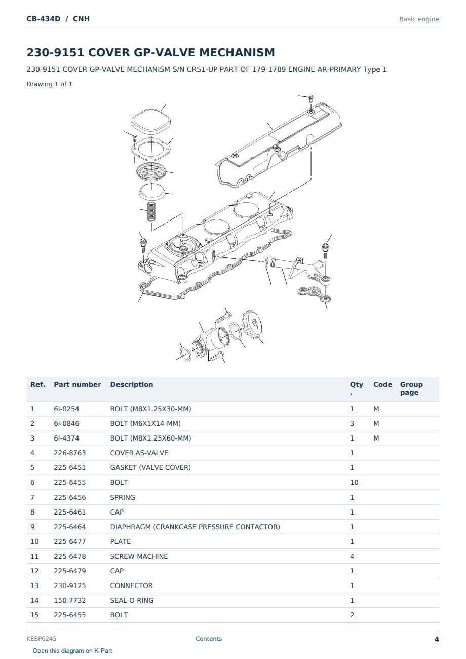 Caterpillar CB-434D S/N CNH Partsbook KEBP0245 (English) - sample page 4 of 10 Caterpillar CB-434D S/N CNH Partsbook KEBP0245 (English) - sample page 4 of 10