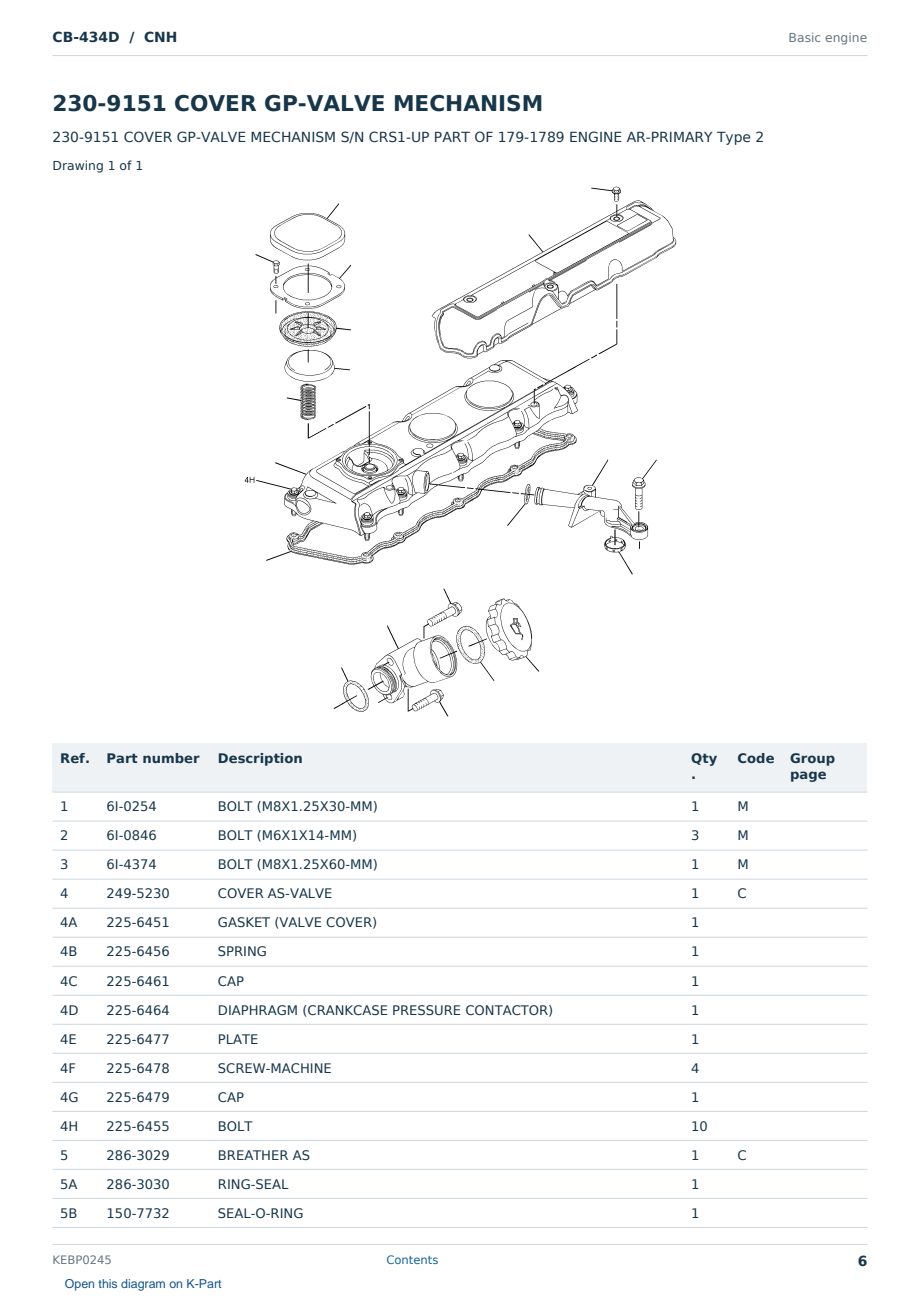 Caterpillar CB-434D S/N CNH Partsbook KEBP0245 (English) - sample page 6 of 10 Caterpillar CB-434D S/N CNH Partsbook KEBP0245 (English) - sample page 6 of 10