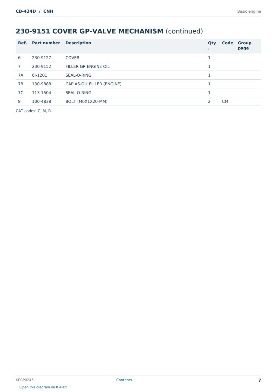 Caterpillar CB-434D S/N CNH Partsbook KEBP0245 (English) - sample page 7 of 10 Caterpillar CB-434D S/N CNH Partsbook KEBP0245 (English) - sample page 7 of 10