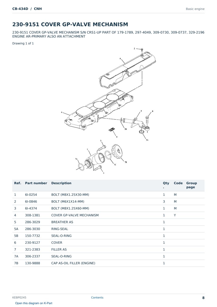 Caterpillar CB-434D S/N CNH Partsbook KEBP0245 (English) - sample page 8 of 10 Caterpillar CB-434D S/N CNH Partsbook KEBP0245 (English) - sample page 8 of 10