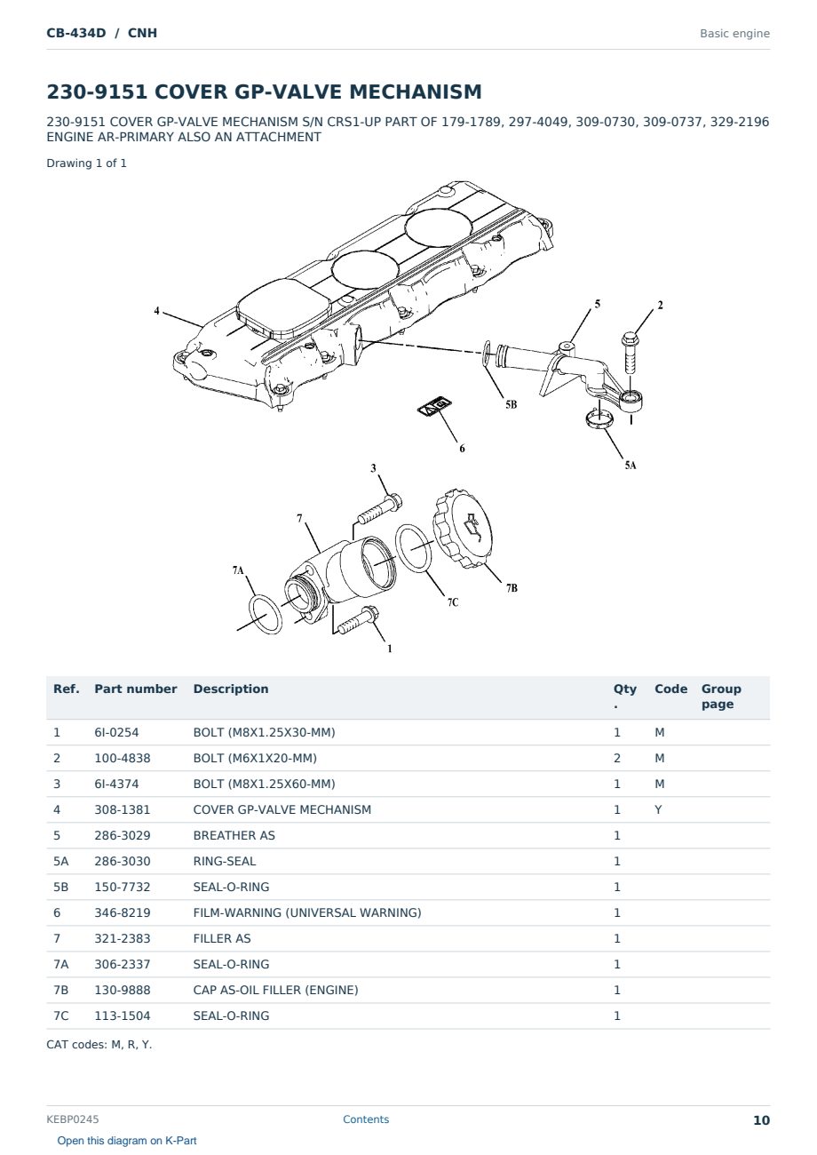 Caterpillar CB-434D S/N CNH Partsbook KEBP0245 (English) - sample page 10 of 10 Caterpillar CB-434D S/N CNH Partsbook KEBP0245 (English) - sample page 10 of 10