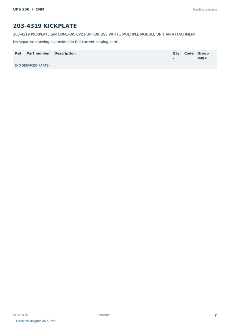 Caterpillar UPS 250 S/N CNM Partsbook SEBP3476 (English) - sample page 7 of 10 Caterpillar UPS 250 S/N CNM Partsbook SEBP3476 (English) - sample page 7 of 10