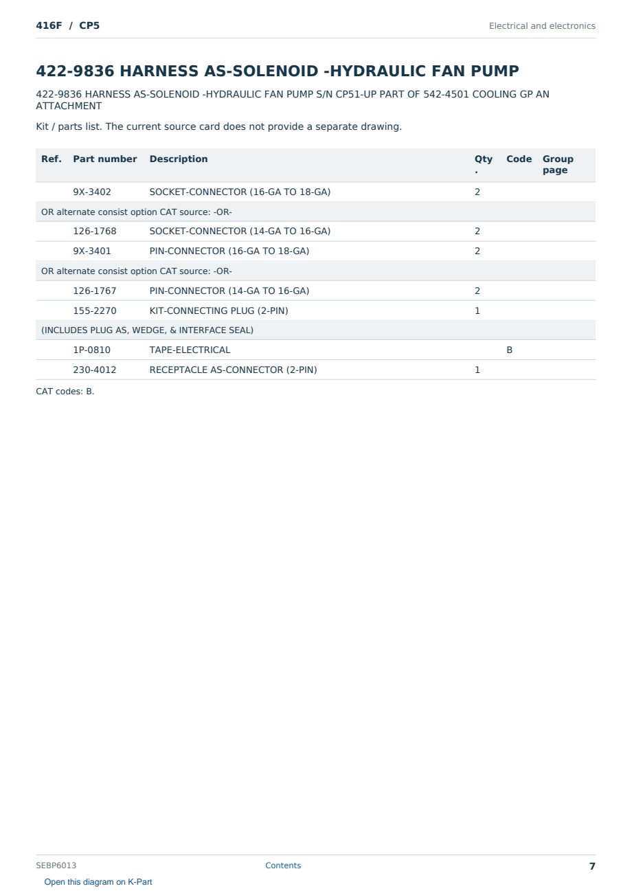 Caterpillar 416F S/N CP5 Partsbook SEBP6013 (English) - sample page 7 of 10 Caterpillar 416F S/N CP5 Partsbook SEBP6013 (English) - sample page 7 of 10
