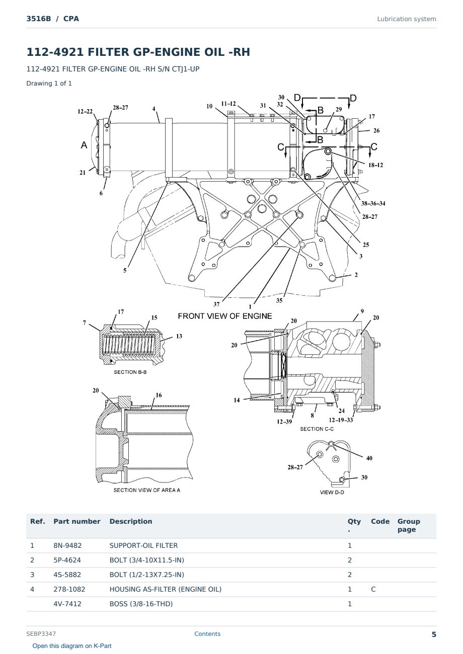 Caterpillar 3516B S/N CPA Partsbook SEBP3347 (English) - sample page 5 of 10 Caterpillar 3516B S/N CPA Partsbook SEBP3347 (English) - sample page 5 of 10
