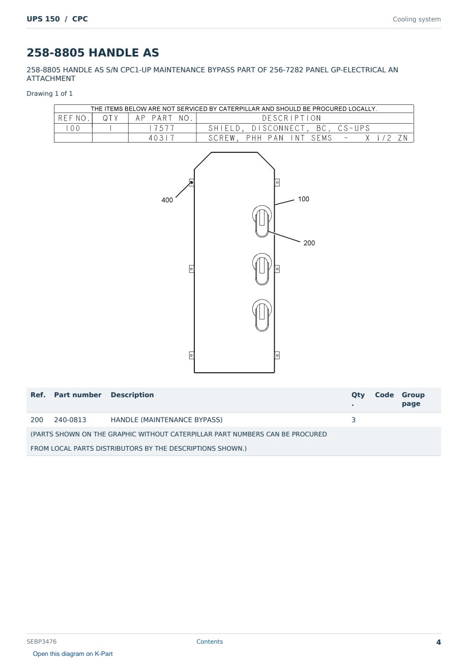 Caterpillar UPS 150 S/N CPC Partsbook SEBP3476 (English) - sample page 4 of 10 Caterpillar UPS 150 S/N CPC Partsbook SEBP3476 (English) - sample page 4 of 10