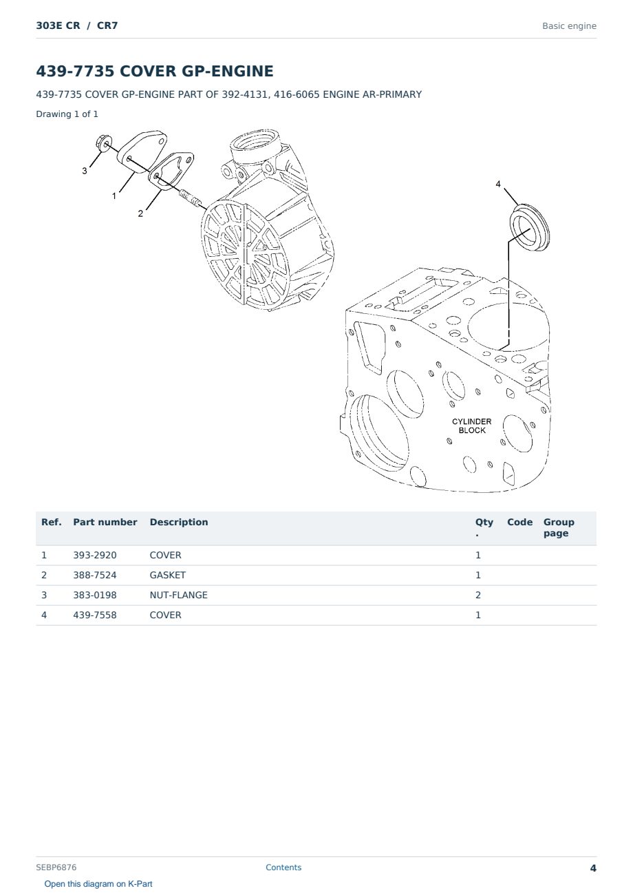 Caterpillar 303E CR S/N CR7 Partsbook SEBP6876 (English) - sample page 4 of 10 Caterpillar 303E CR S/N CR7 Partsbook SEBP6876 (English) - sample page 4 of 10