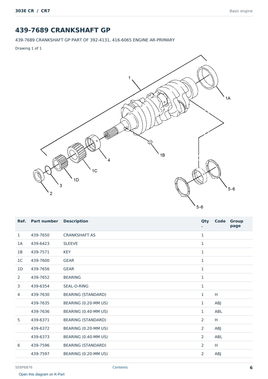 Caterpillar 303E CR S/N CR7 Partsbook SEBP6876 (English) - sample page 6 of 10 Caterpillar 303E CR S/N CR7 Partsbook SEBP6876 (English) - sample page 6 of 10