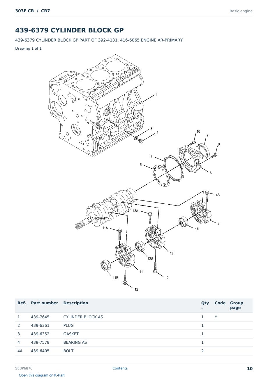 Caterpillar 303E CR S/N CR7 Partsbook SEBP6876 (English) - sample page 10 of 10 Caterpillar 303E CR S/N CR7 Partsbook SEBP6876 (English) - sample page 10 of 10