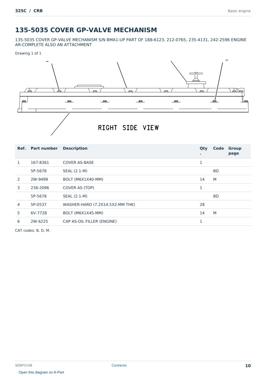 Caterpillar 325C S/N CRB Partsbook SEBP3148 (English) - sample page 10 of 10 Caterpillar 325C S/N CRB Partsbook SEBP3148 (English) - sample page 10 of 10