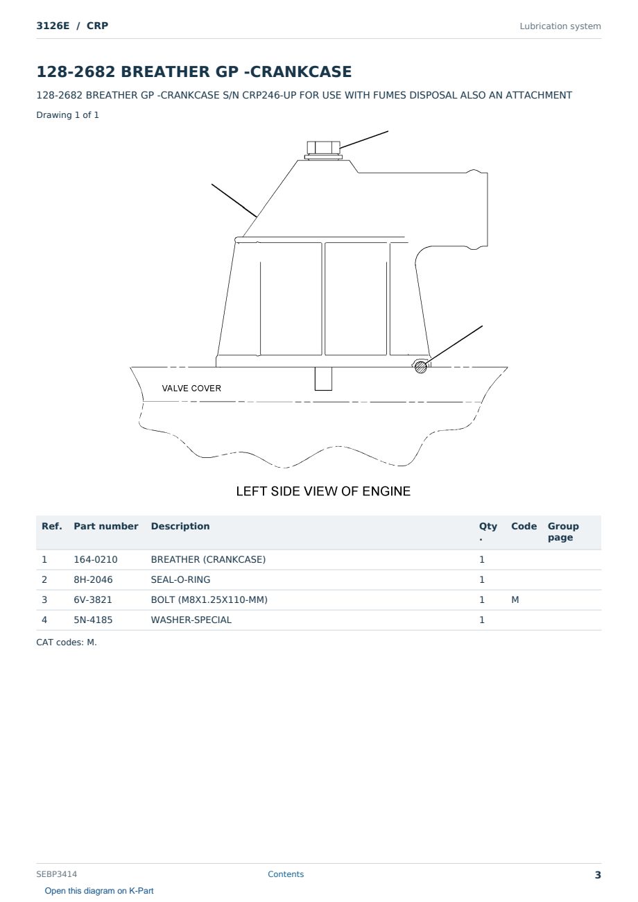 Caterpillar 3126E S/N CRP Partsbook SEBP3414 (English) - sample page 3 of 10 Caterpillar 3126E S/N CRP Partsbook SEBP3414 (English) - sample page 3 of 10
