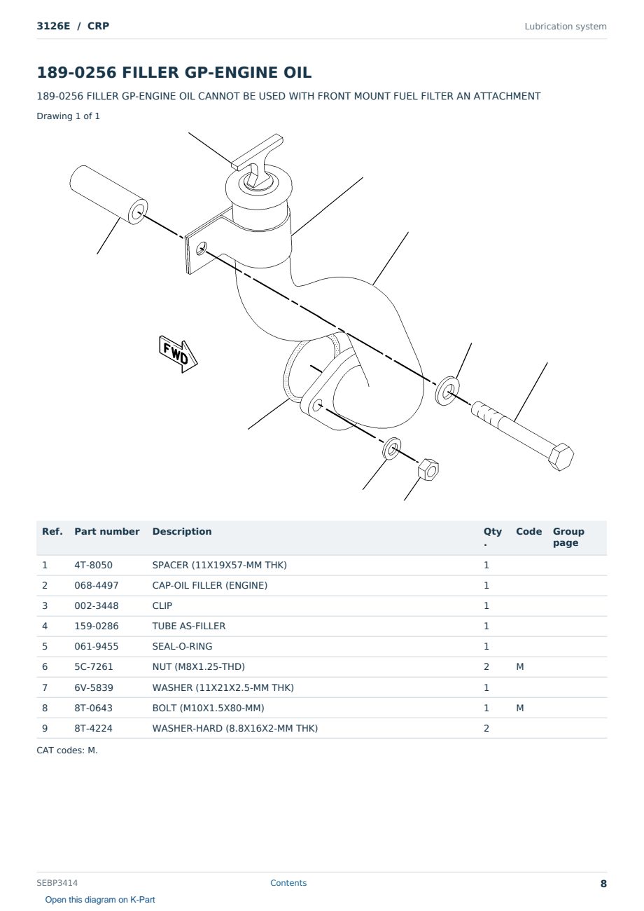 Caterpillar 3126E S/N CRP Partsbook SEBP3414 (English) - sample page 8 of 10 Caterpillar 3126E S/N CRP Partsbook SEBP3414 (English) - sample page 8 of 10