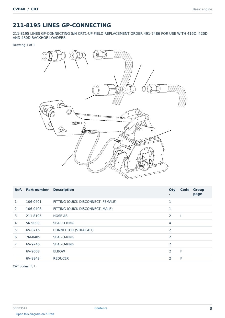 Caterpillar CVP40 S/N CRT Partsbook SEBP3547 (English) - sample page 3 of 10 Caterpillar CVP40 S/N CRT Partsbook SEBP3547 (English) - sample page 3 of 10
