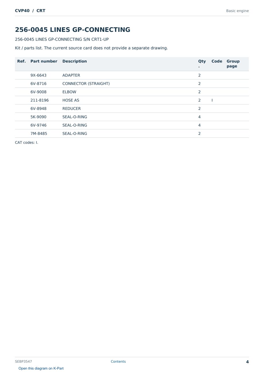 Caterpillar CVP40 S/N CRT Partsbook SEBP3547 (English) - sample page 4 of 10 Caterpillar CVP40 S/N CRT Partsbook SEBP3547 (English) - sample page 4 of 10