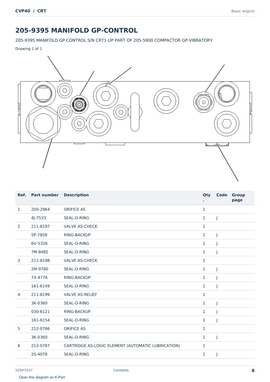 Caterpillar CVP40 S/N CRT Partsbook SEBP3547 (English) - sample page 8 of 10 Caterpillar CVP40 S/N CRT Partsbook SEBP3547 (English) - sample page 8 of 10