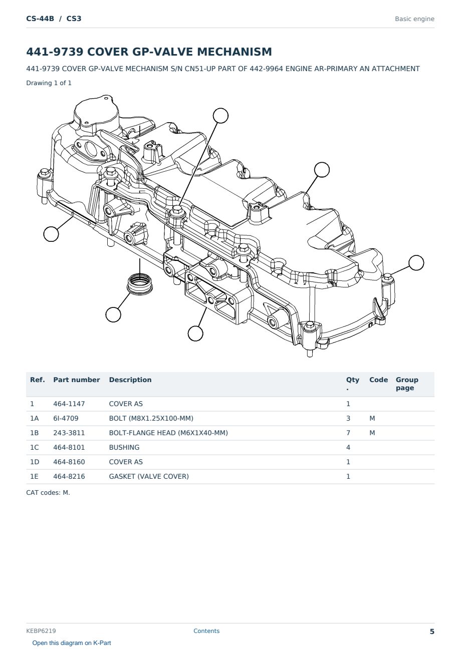 Caterpillar CS-44B S/N CS3 Partsbook KEBP6219 (English) - sample page 5 of 10 Caterpillar CS-44B S/N CS3 Partsbook KEBP6219 (English) - sample page 5 of 10