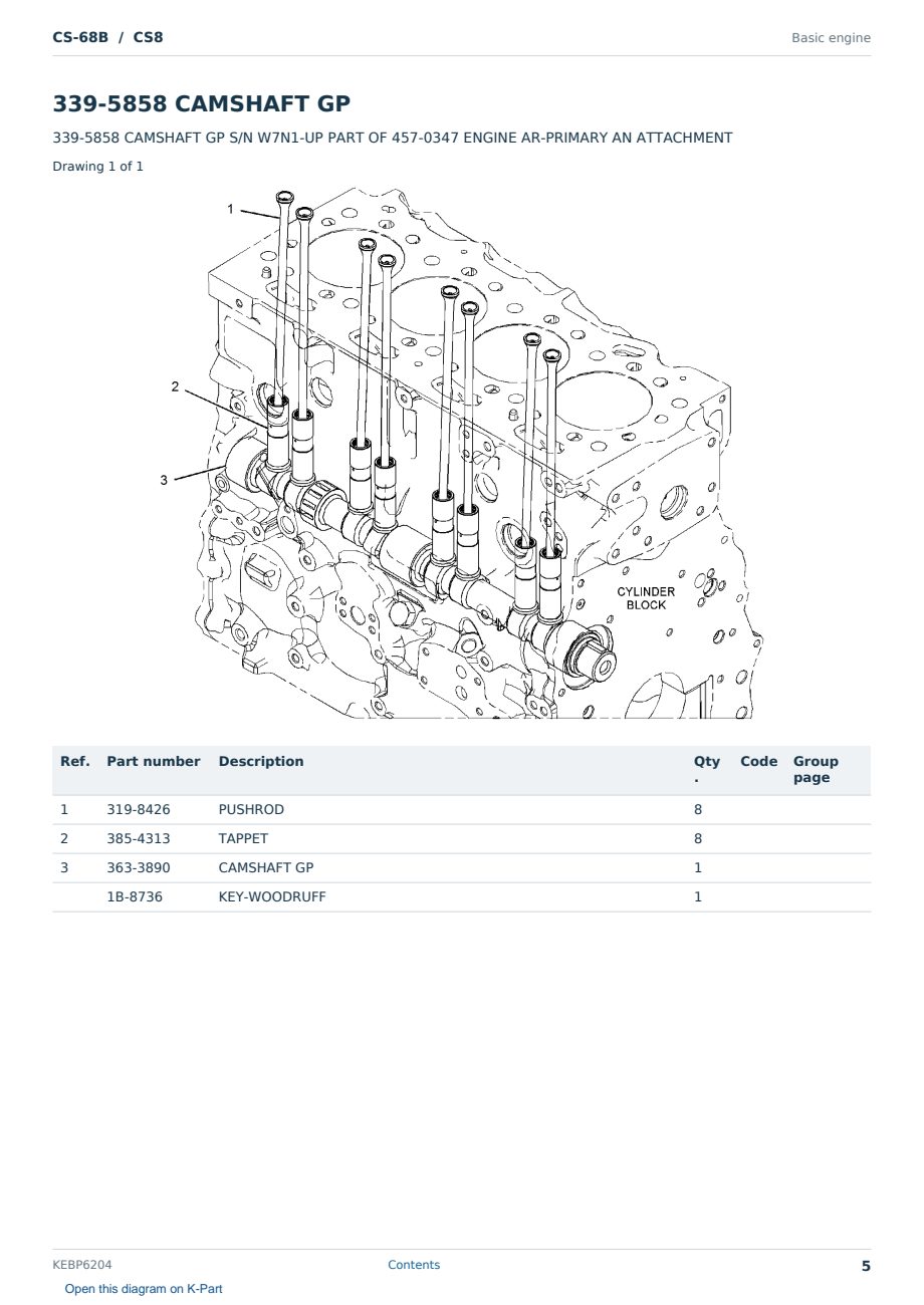 Caterpillar CS-68B S/N CS8 Partsbook KEBP6204 (English) - sample page 5 of 10 Caterpillar CS-68B S/N CS8 Partsbook KEBP6204 (English) - sample page 5 of 10