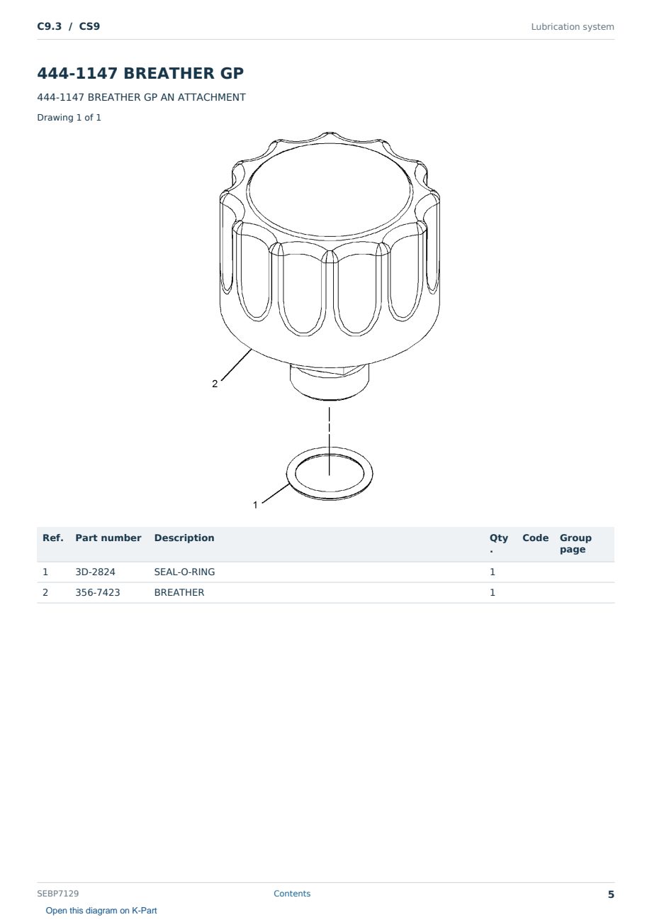 Caterpillar C9.3 S/N CS9 Partsbook SEBP7129 (English) - sample page 5 of 10 Caterpillar C9.3 S/N CS9 Partsbook SEBP7129 (English) - sample page 5 of 10