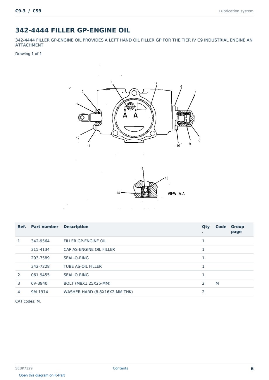Caterpillar C9.3 S/N CS9 Partsbook SEBP7129 (English) - sample page 6 of 10 Caterpillar C9.3 S/N CS9 Partsbook SEBP7129 (English) - sample page 6 of 10