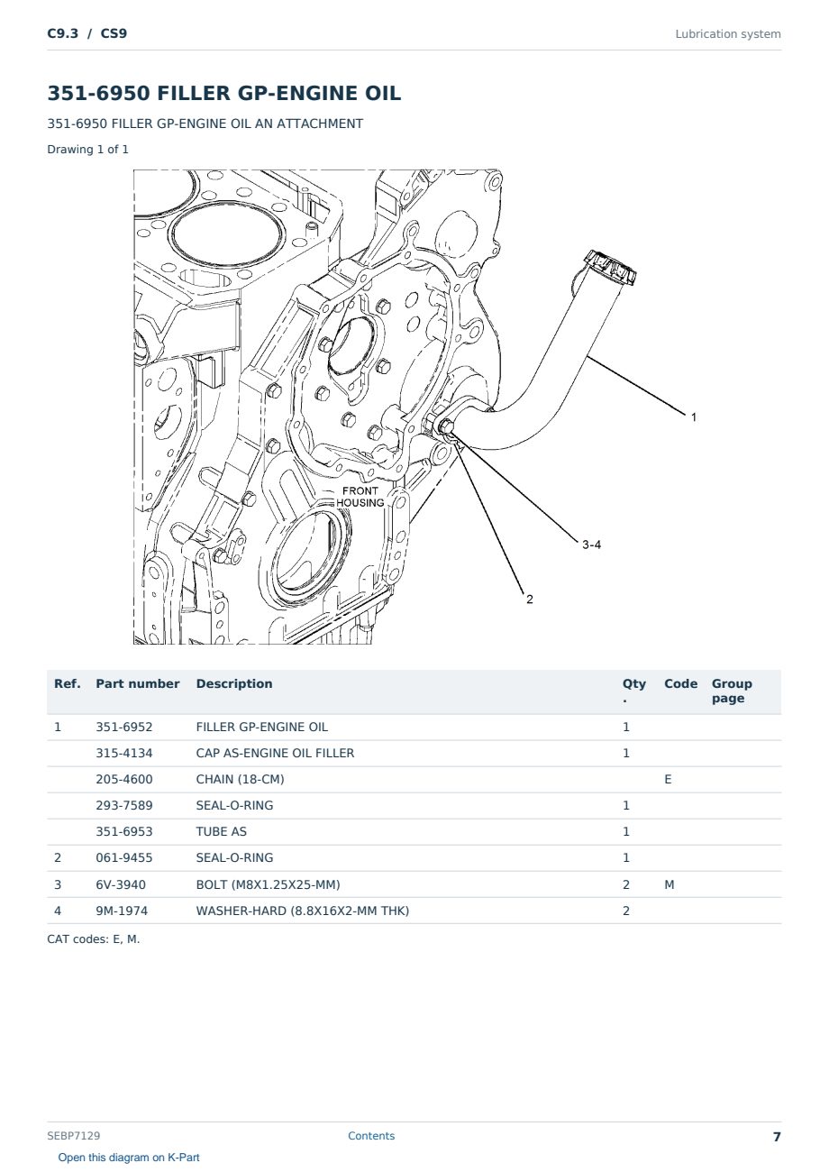 Caterpillar C9.3 S/N CS9 Partsbook SEBP7129 (English) - sample page 7 of 10 Caterpillar C9.3 S/N CS9 Partsbook SEBP7129 (English) - sample page 7 of 10