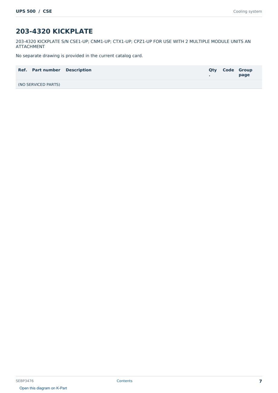 Caterpillar UPS 500 S/N CSE Partsbook SEBP3476 (English) - sample page 7 of 10 Caterpillar UPS 500 S/N CSE Partsbook SEBP3476 (English) - sample page 7 of 10