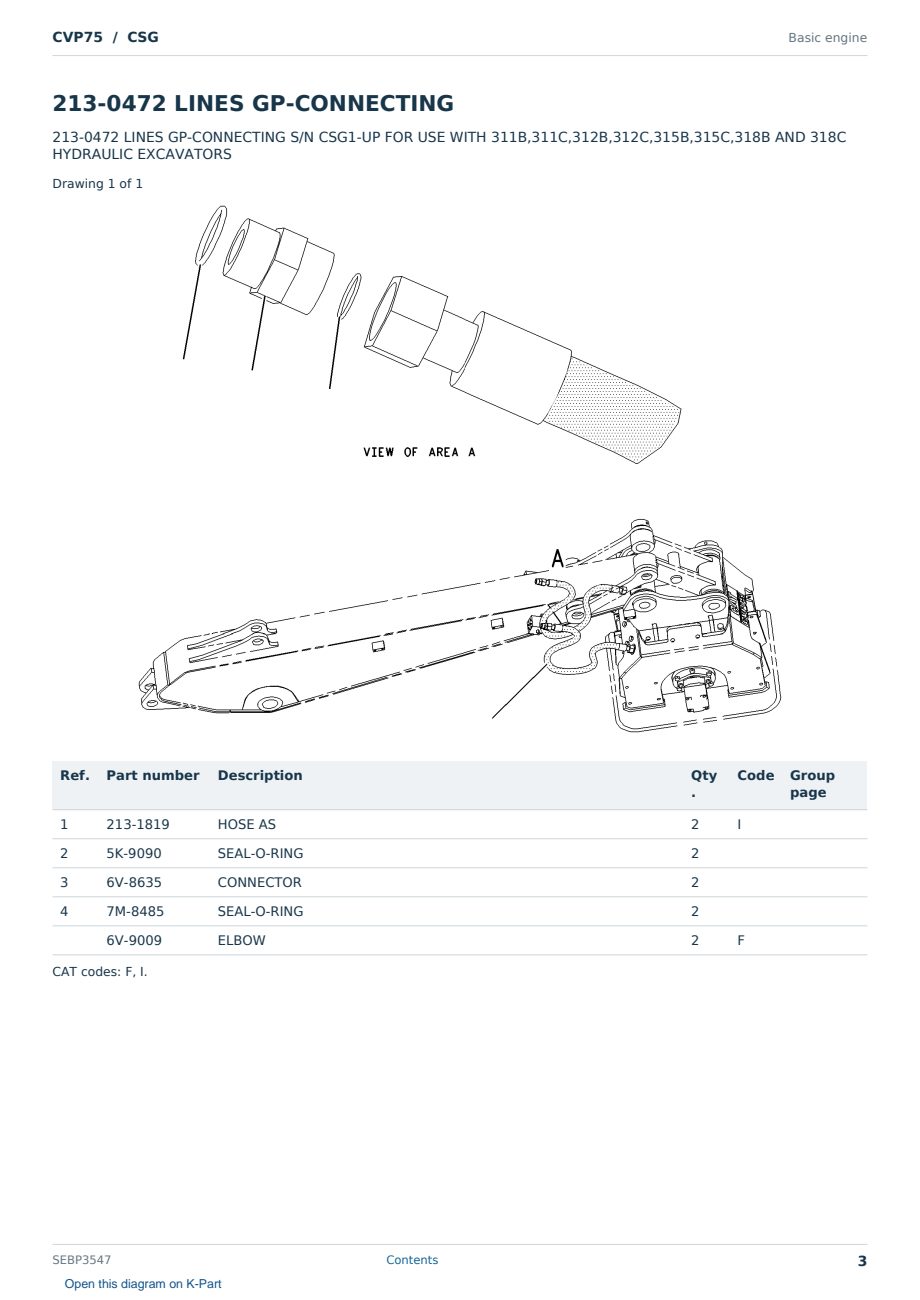 Caterpillar CVP75 S/N CSG Partsbook SEBP3547 (English) - sample page 3 of 10 Caterpillar CVP75 S/N CSG Partsbook SEBP3547 (English) - sample page 3 of 10
