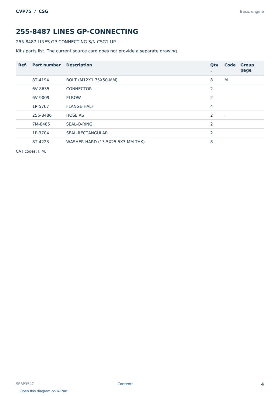 Caterpillar CVP75 S/N CSG Partsbook SEBP3547 (English) - sample page 4 of 10 Caterpillar CVP75 S/N CSG Partsbook SEBP3547 (English) - sample page 4 of 10