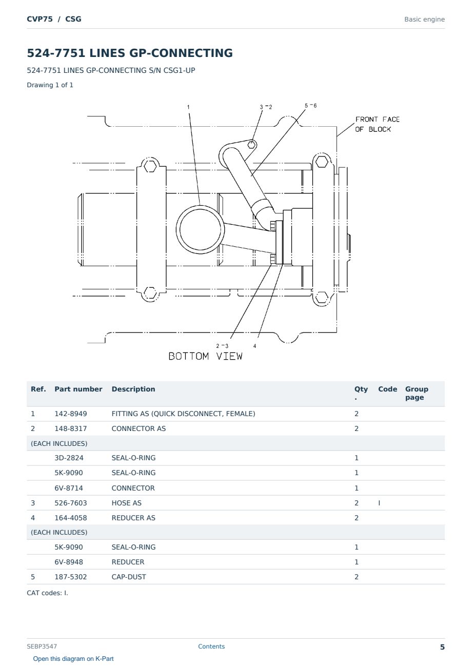 Caterpillar CVP75 S/N CSG Partsbook SEBP3547 (English) - sample page 5 of 10 Caterpillar CVP75 S/N CSG Partsbook SEBP3547 (English) - sample page 5 of 10