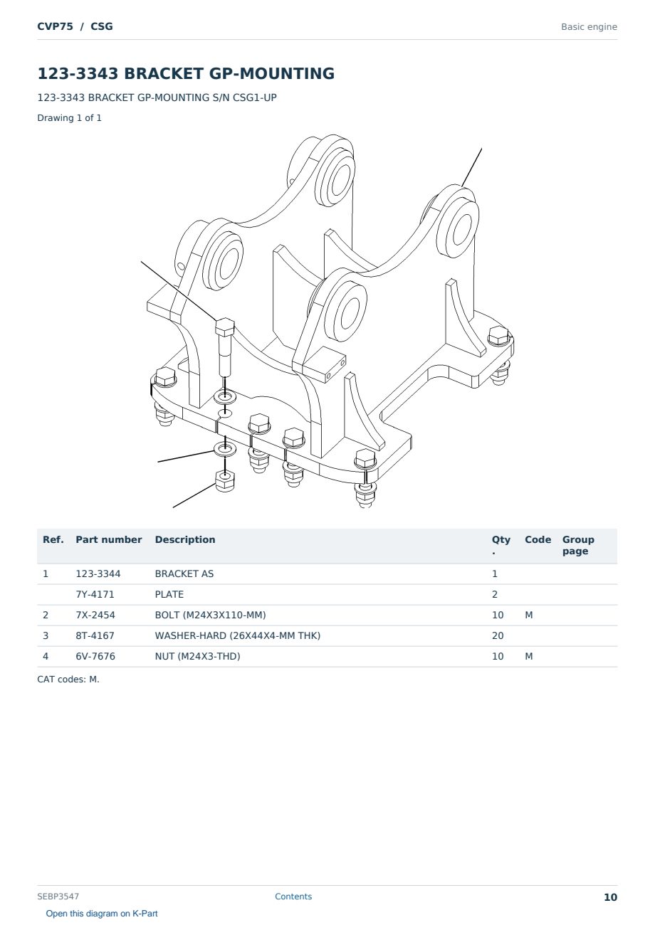 Caterpillar CVP75 S/N CSG Partsbook SEBP3547 (English) - sample page 10 of 10 Caterpillar CVP75 S/N CSG Partsbook SEBP3547 (English) - sample page 10 of 10