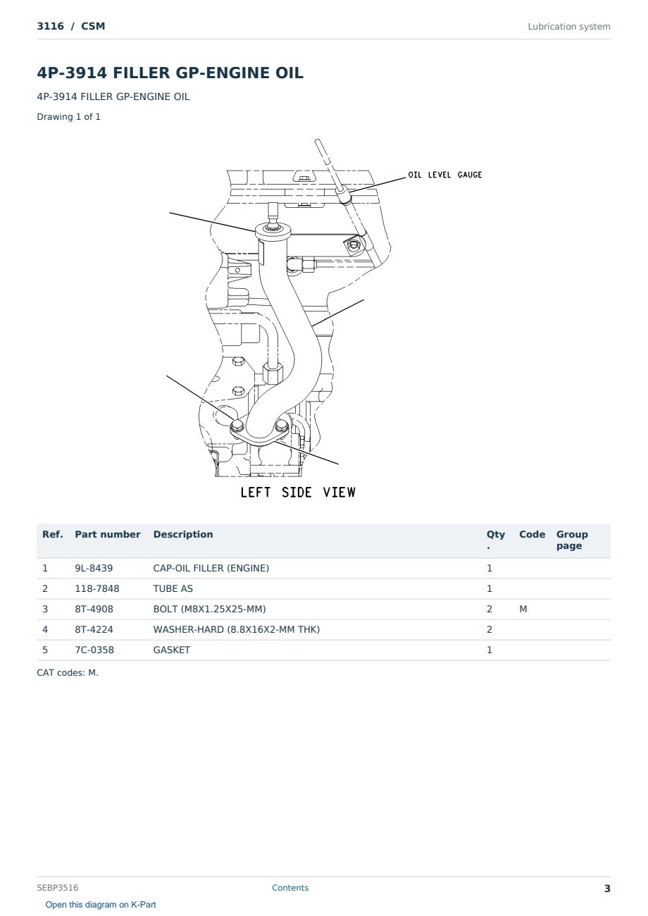 Caterpillar 3116 S/N CSM Partsbook SEBP3516 (English) - sample page 3 of 10 Caterpillar 3116 S/N CSM Partsbook SEBP3516 (English) - sample page 3 of 10