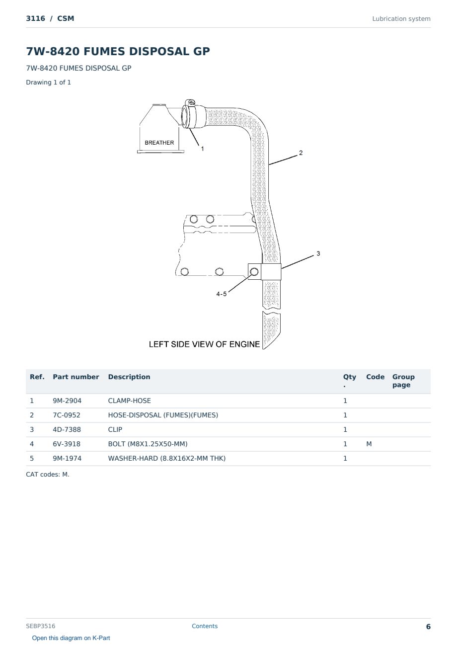 Caterpillar 3116 S/N CSM Partsbook SEBP3516 (English) - sample page 6 of 10 Caterpillar 3116 S/N CSM Partsbook SEBP3516 (English) - sample page 6 of 10