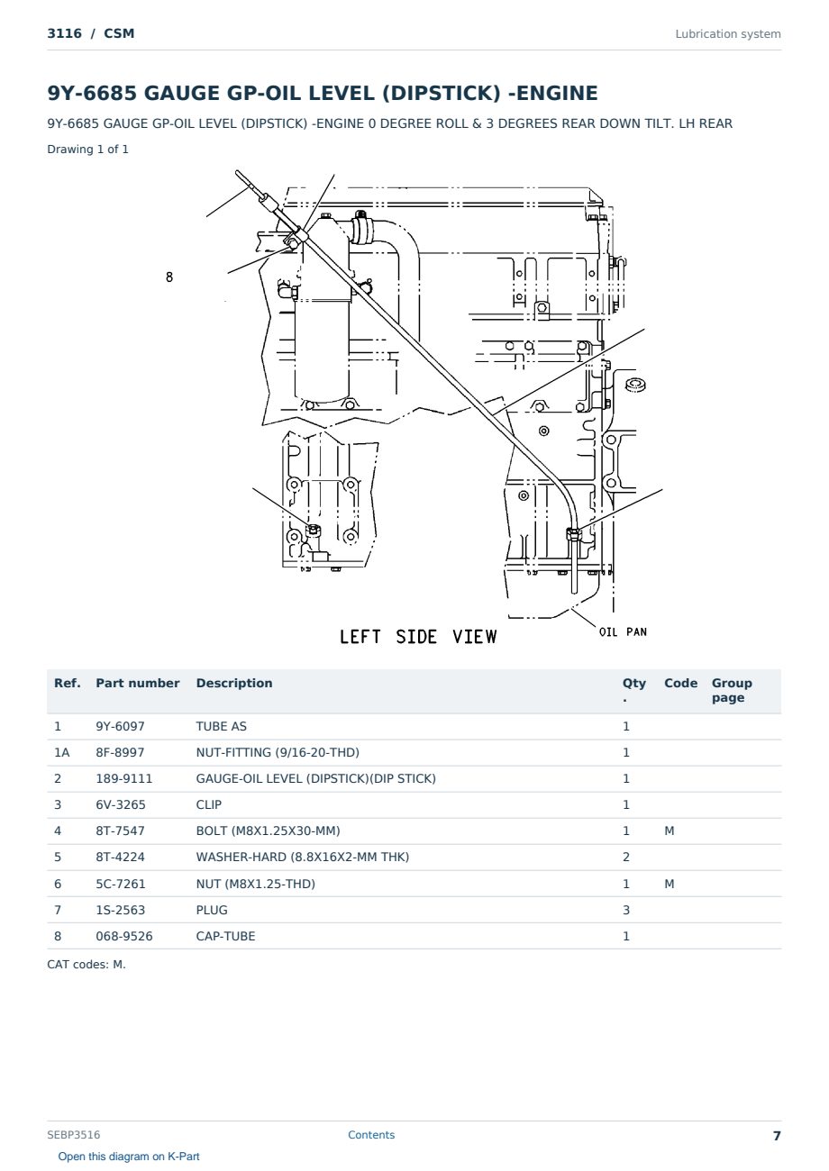Caterpillar 3116 S/N CSM Partsbook SEBP3516 (English) - sample page 7 of 10 Caterpillar 3116 S/N CSM Partsbook SEBP3516 (English) - sample page 7 of 10