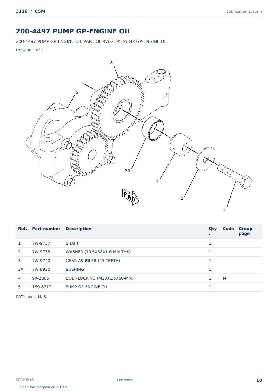 Caterpillar 3116 S/N CSM Partsbook SEBP3516 (English) - sample page 10 of 10 Caterpillar 3116 S/N CSM Partsbook SEBP3516 (English) - sample page 10 of 10