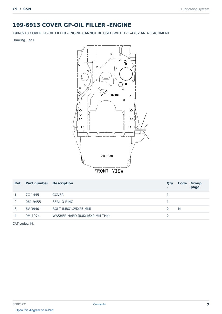 Caterpillar C9 S/N CSN Partsbook SEBP3721 (English) - sample page 7 of 10 Caterpillar C9 S/N CSN Partsbook SEBP3721 (English) - sample page 7 of 10