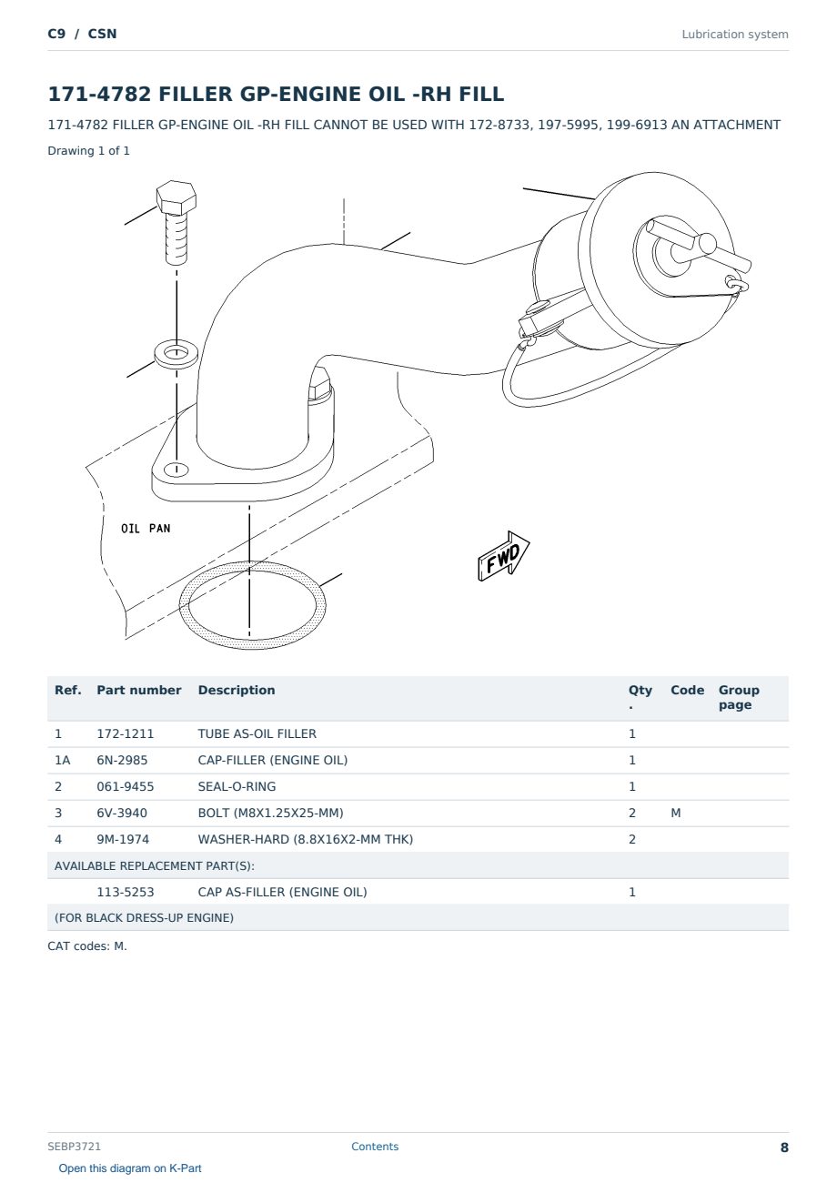 Caterpillar C9 S/N CSN Partsbook SEBP3721 (English) - sample page 8 of 10 Caterpillar C9 S/N CSN Partsbook SEBP3721 (English) - sample page 8 of 10