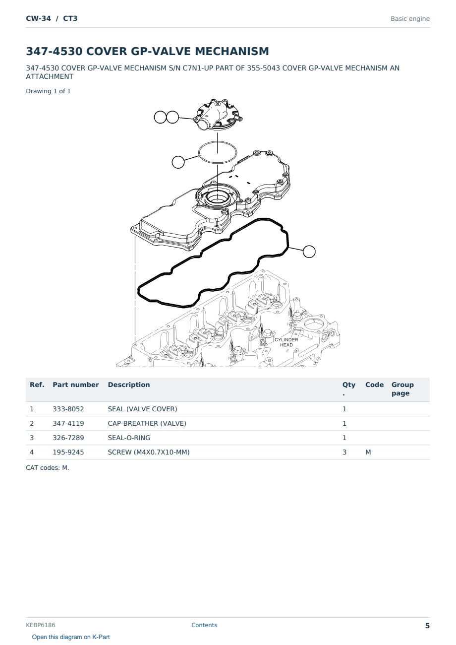 Caterpillar CW-34 S/N CT3 Partsbook KEBP6186 (English) - sample page 5 of 10 Caterpillar CW-34 S/N CT3 Partsbook KEBP6186 (English) - sample page 5 of 10