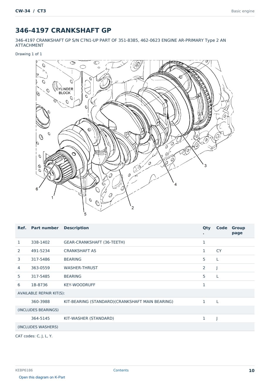 Caterpillar CW-34 S/N CT3 Partsbook KEBP6186 (English) - sample page 10 of 10 Caterpillar CW-34 S/N CT3 Partsbook KEBP6186 (English) - sample page 10 of 10