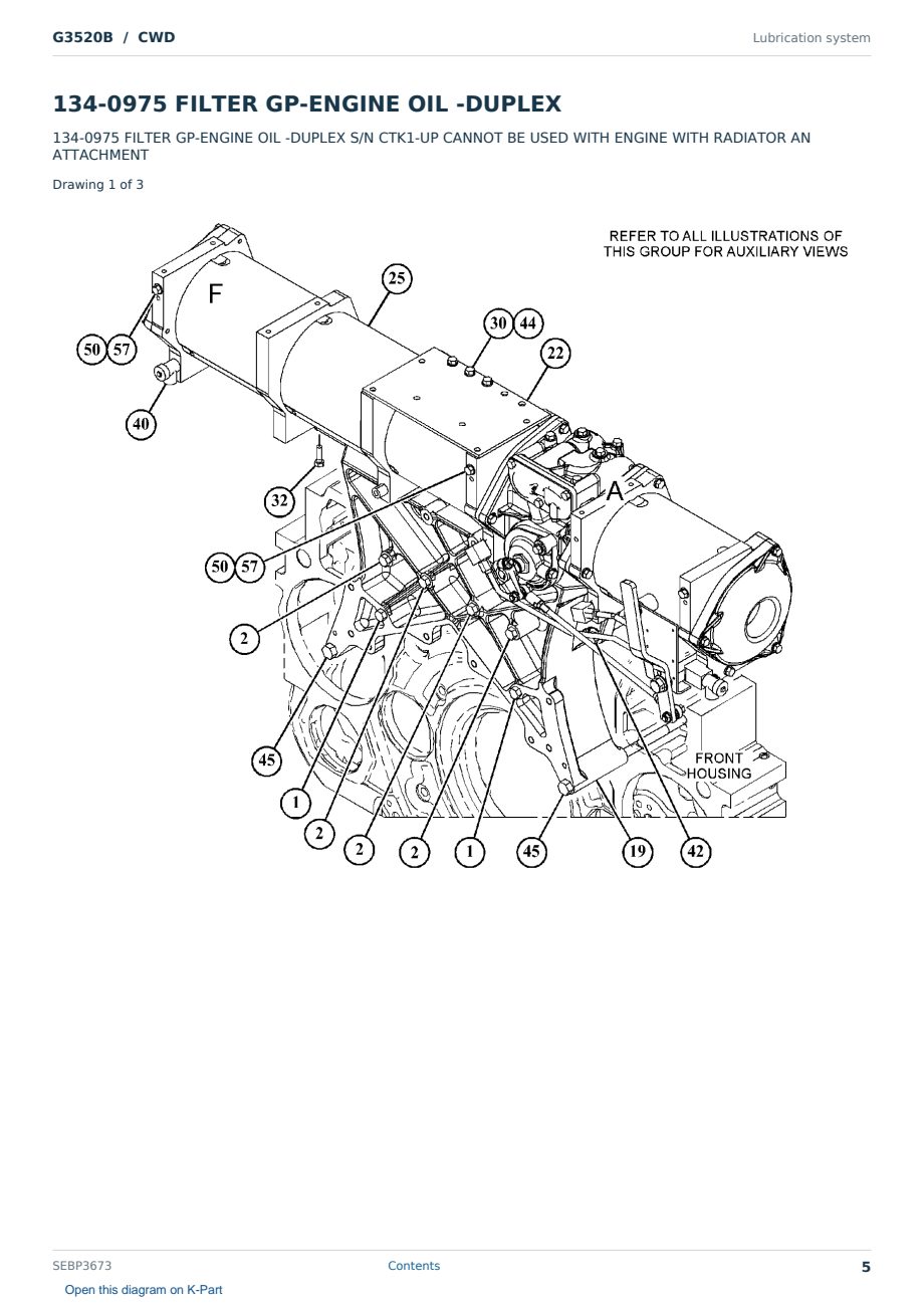 Caterpillar G3520B S/N CWD Partsbook SEBP3673 (English) - sample page 5 of 10 Caterpillar G3520B S/N CWD Partsbook SEBP3673 (English) - sample page 5 of 10