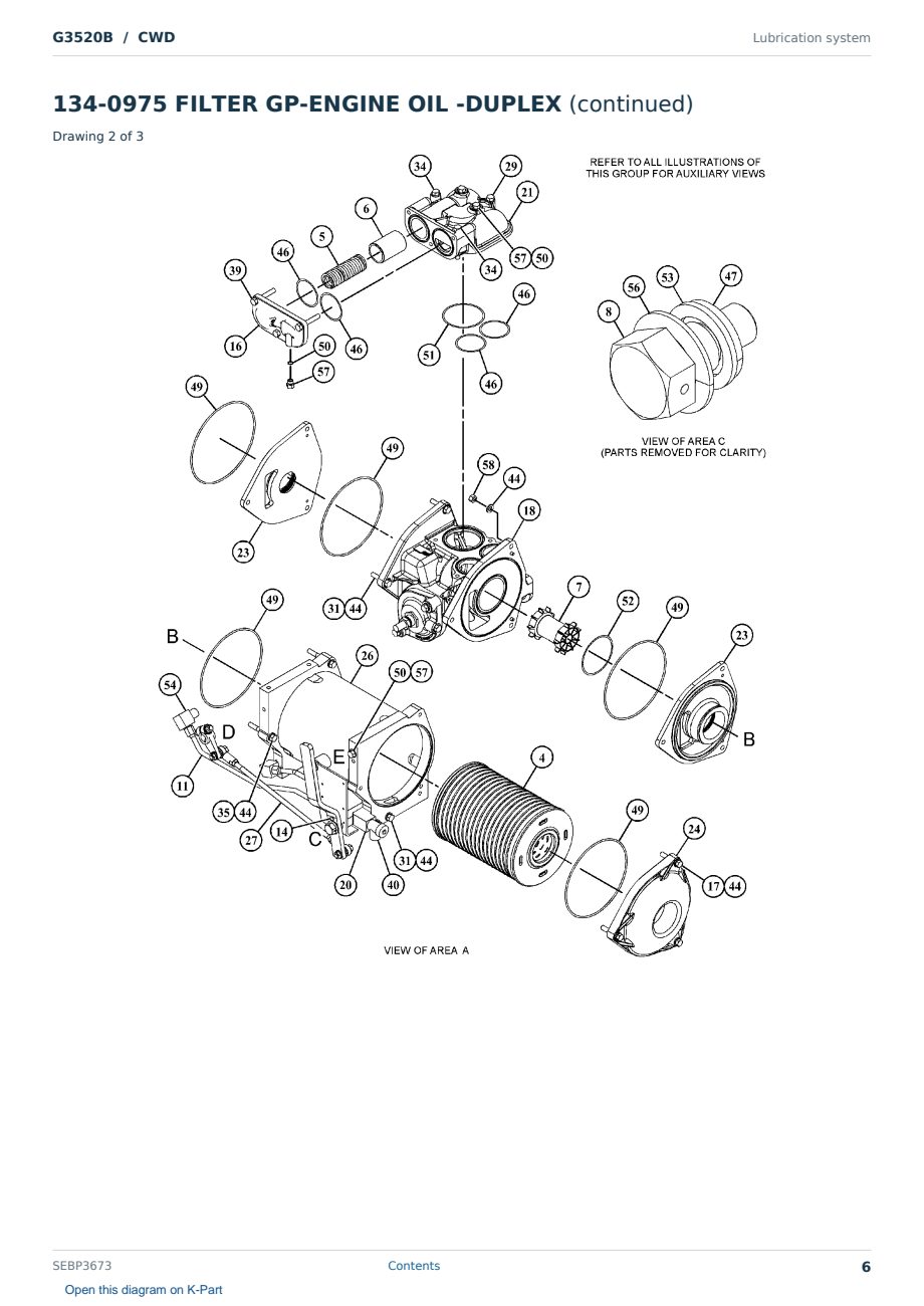 Caterpillar G3520B S/N CWD Partsbook SEBP3673 (English) - sample page 6 of 10 Caterpillar G3520B S/N CWD Partsbook SEBP3673 (English) - sample page 6 of 10