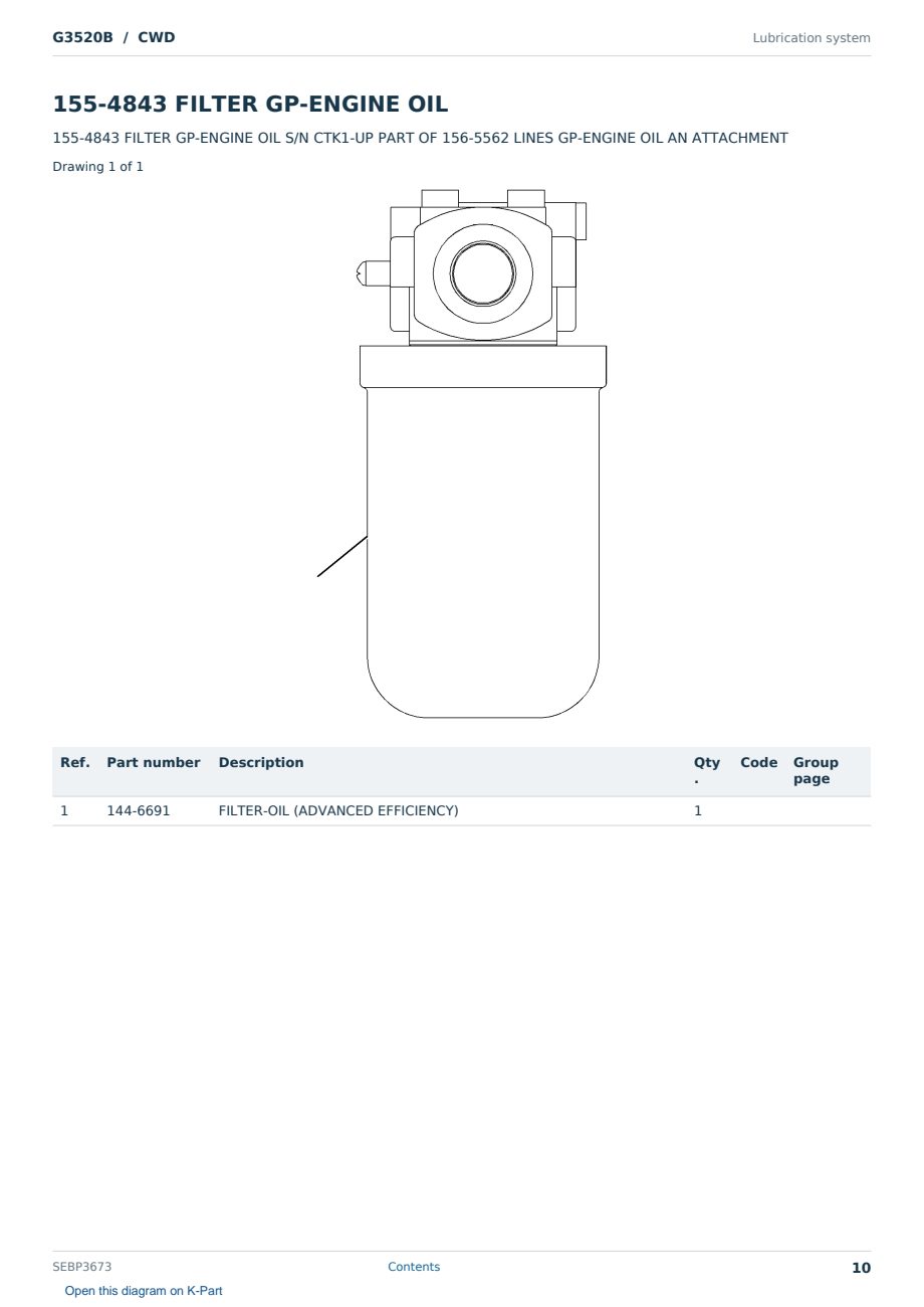 Caterpillar G3520B S/N CWD Partsbook SEBP3673 (English) - sample page 10 of 10 Caterpillar G3520B S/N CWD Partsbook SEBP3673 (English) - sample page 10 of 10
