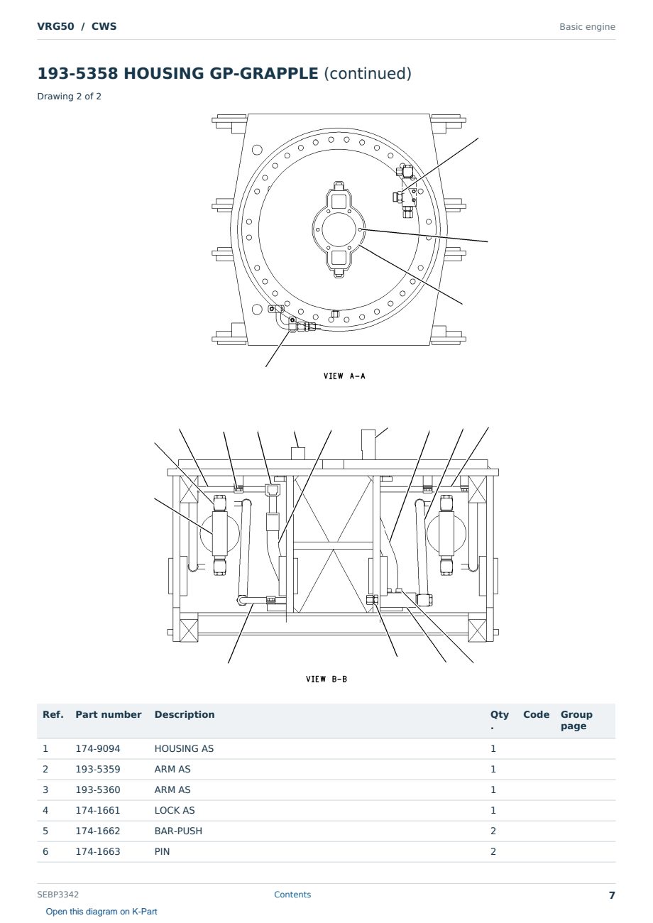 Caterpillar VRG50 S/N CWS Partsbook SEBP3342 (English) - sample page 7 of 10 Caterpillar VRG50 S/N CWS Partsbook SEBP3342 (English) - sample page 7 of 10