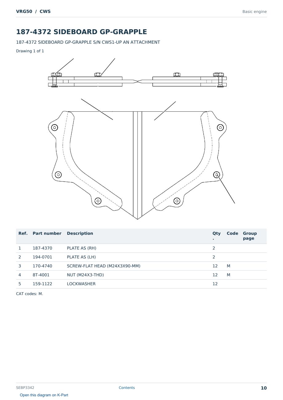 Caterpillar VRG50 S/N CWS Partsbook SEBP3342 (English) - sample page 10 of 10 Caterpillar VRG50 S/N CWS Partsbook SEBP3342 (English) - sample page 10 of 10