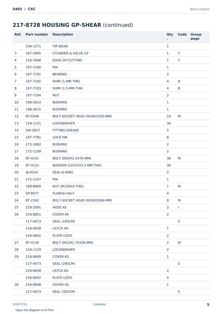 Caterpillar S465 S/N CXC Partsbook SEBP3559 (English) - sample page 5 of 10 Caterpillar S465 S/N CXC Partsbook SEBP3559 (English) - sample page 5 of 10