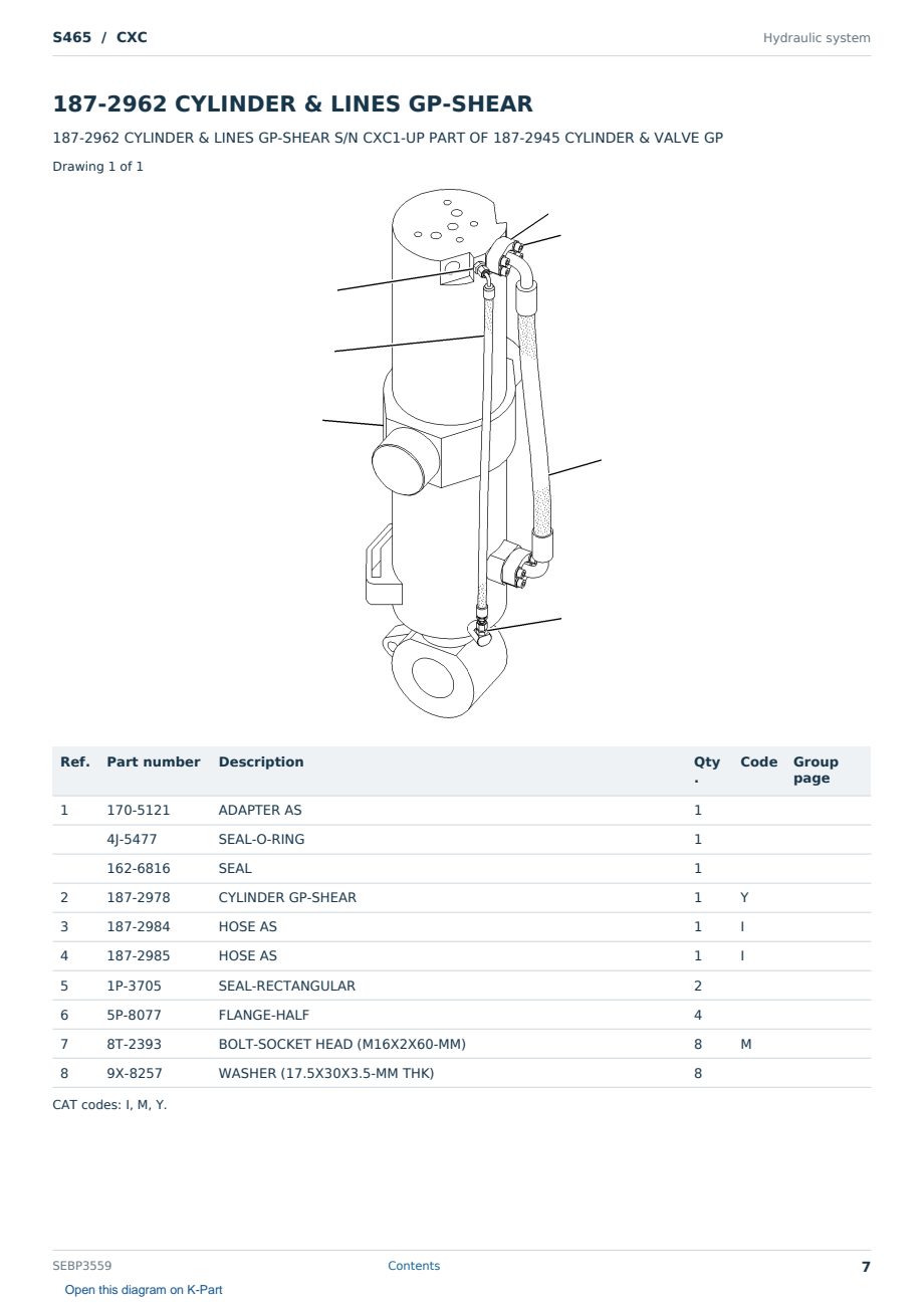 Caterpillar S465 S/N CXC Partsbook SEBP3559 (English) - sample page 7 of 10 Caterpillar S465 S/N CXC Partsbook SEBP3559 (English) - sample page 7 of 10