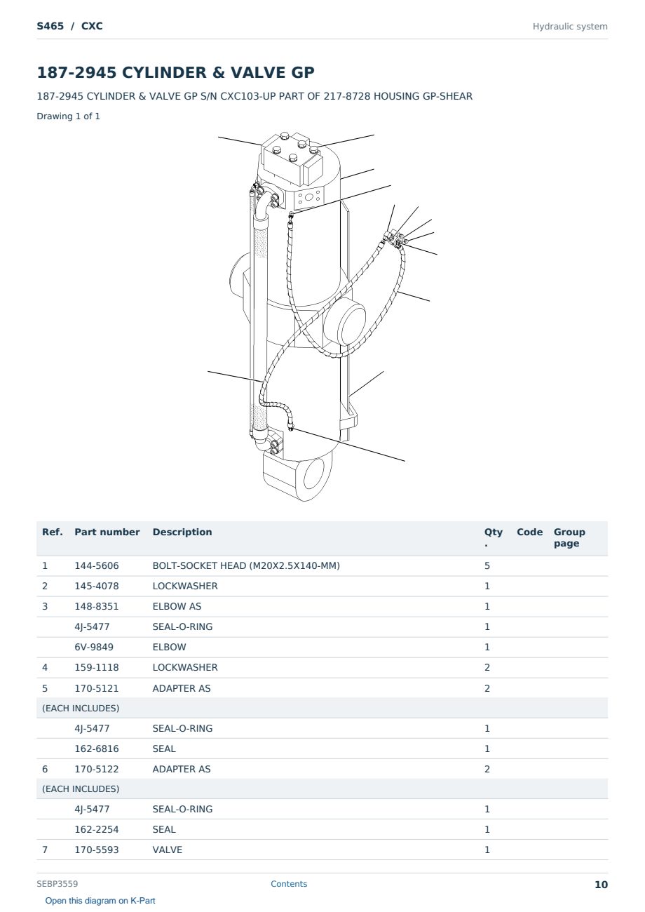 Caterpillar S465 S/N CXC Partsbook SEBP3559 (English) - sample page 10 of 10 Caterpillar S465 S/N CXC Partsbook SEBP3559 (English) - sample page 10 of 10