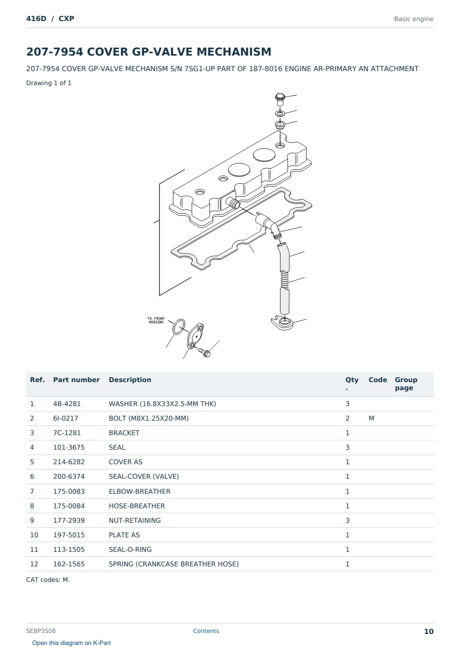 Caterpillar 416D S/N CXP Partsbook SEBP3508 (English) - sample page 10 of 10 Caterpillar 416D S/N CXP Partsbook SEBP3508 (English) - sample page 10 of 10