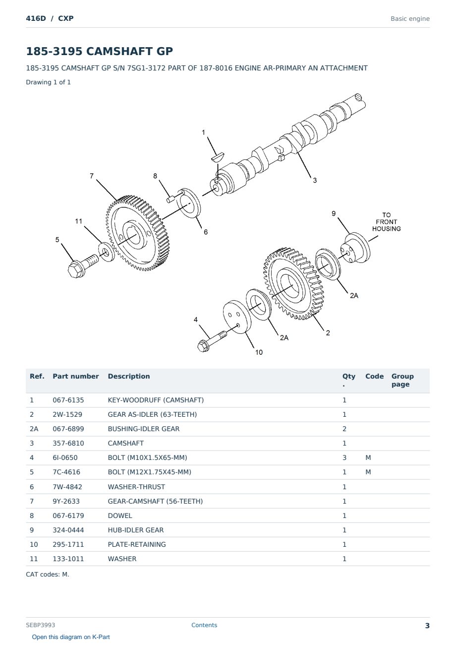 Caterpillar 416D S/N CXP Partsbook SEBP3993 (English) - sample page 3 of 10 Caterpillar 416D S/N CXP Partsbook SEBP3993 (English) - sample page 3 of 10