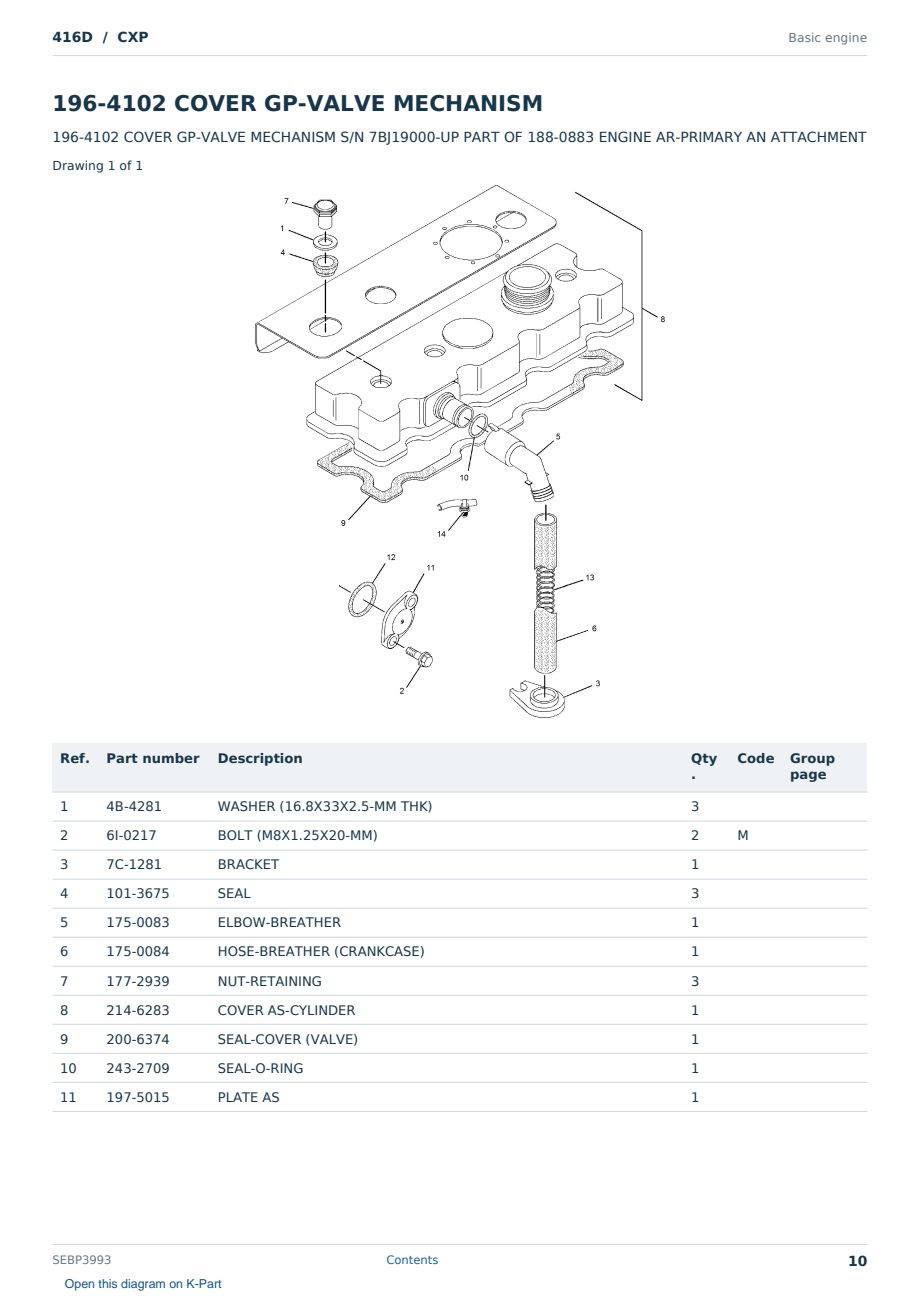 Caterpillar 416D S/N CXP Partsbook SEBP3993 (English) - sample page 10 of 10 Caterpillar 416D S/N CXP Partsbook SEBP3993 (English) - sample page 10 of 10