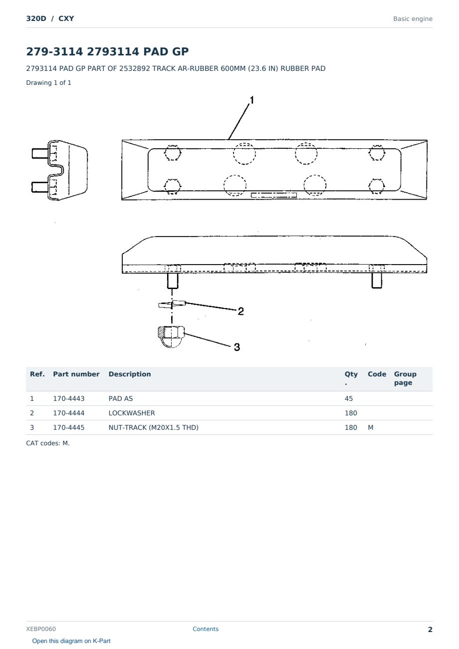 Caterpillar 320D S/N CXY Partsbook XEBP0060 (English) - sample page 2 of 4 Caterpillar 320D S/N CXY Partsbook XEBP0060 (English) - sample page 2 of 4